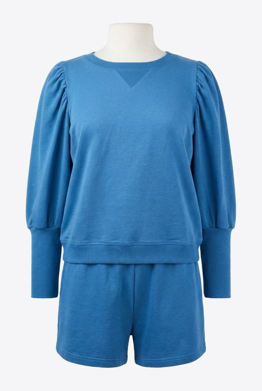 NEW ANOTHER LOVE tara night fall sweatshirt top in blue